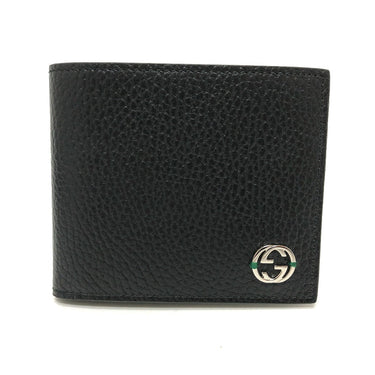 GUCCI Folded wallet 610466 leather black Interlocking G